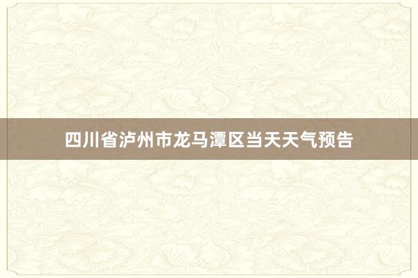 四川省泸州市龙马潭区当天天气预告